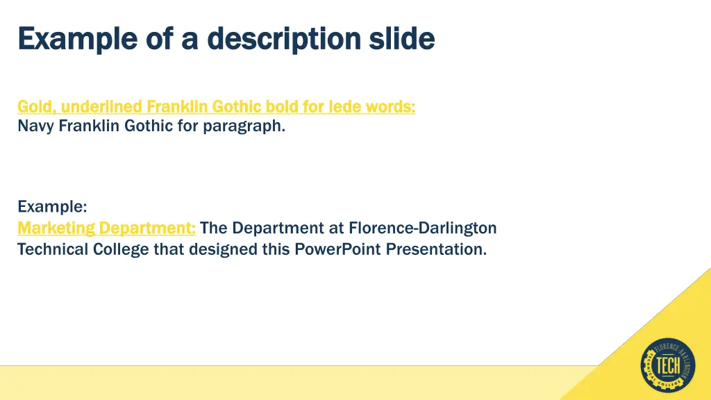 example of a description slide example