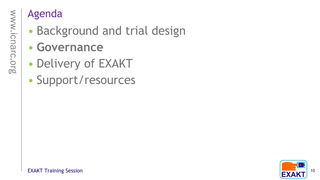 agenda background and trial design governance