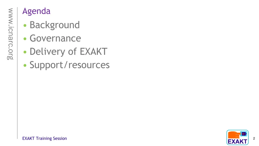 agenda background governance delivery of exakt