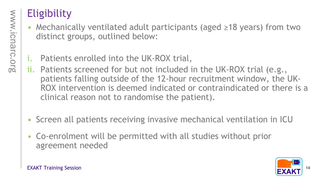 eligibility mechanically ventilated adult