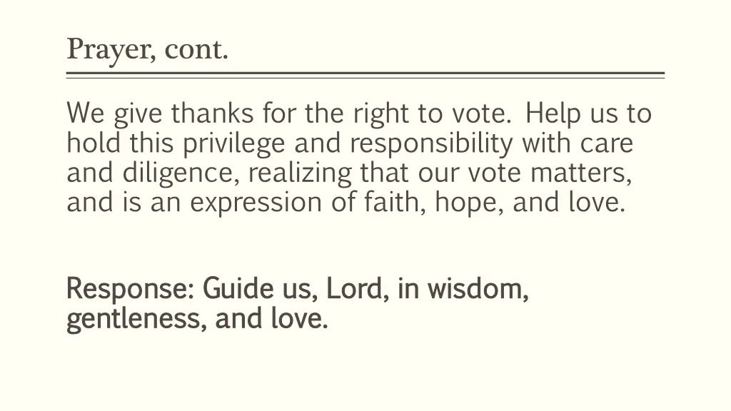 prayer cont