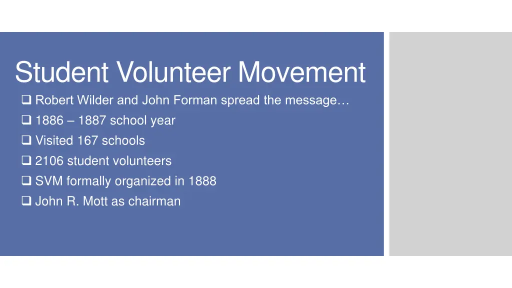 student volunteer movement robert wilder and john