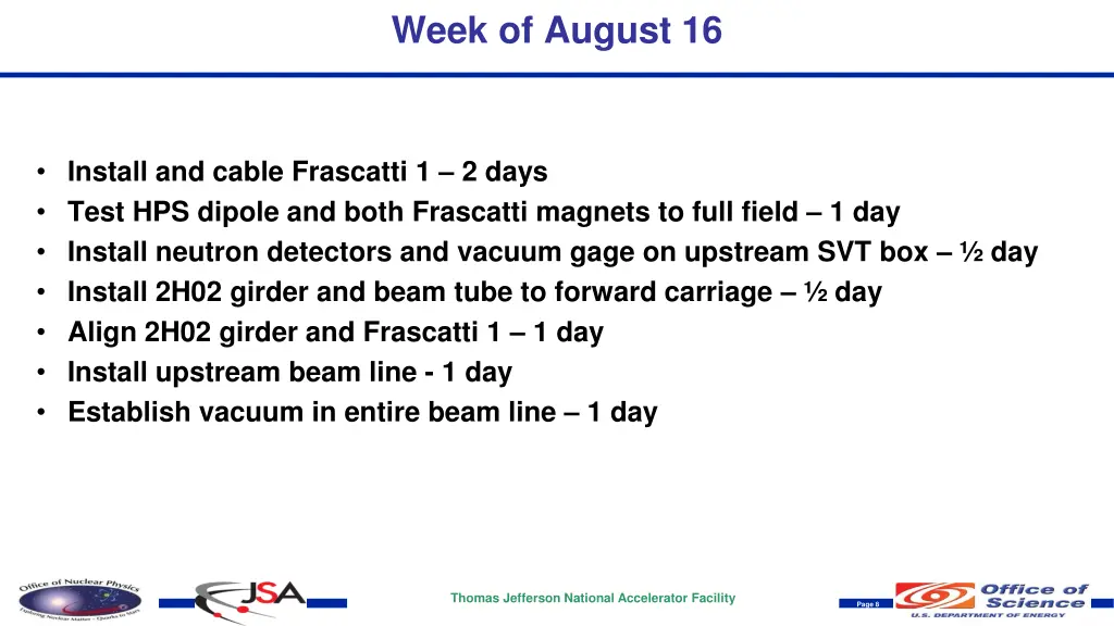 week of august 16