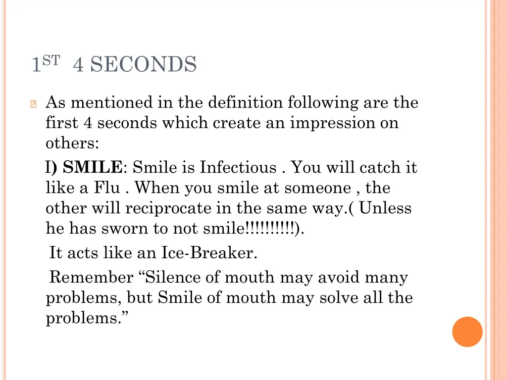 1 st 4 seconds