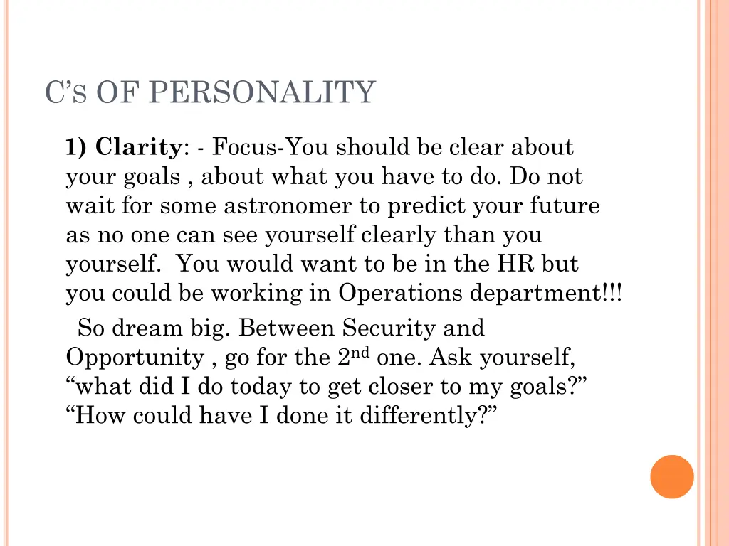 c s of personality