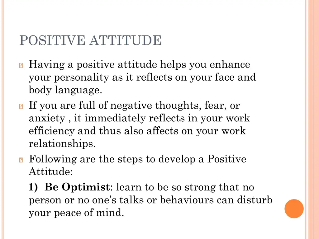positive attitude