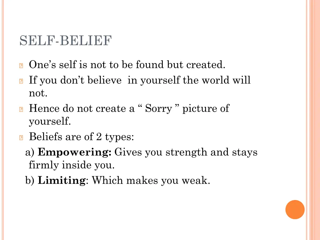 self belief