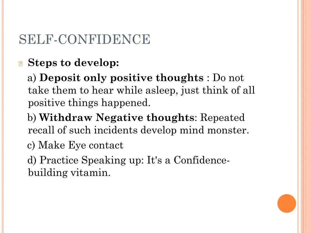 self confidence 5