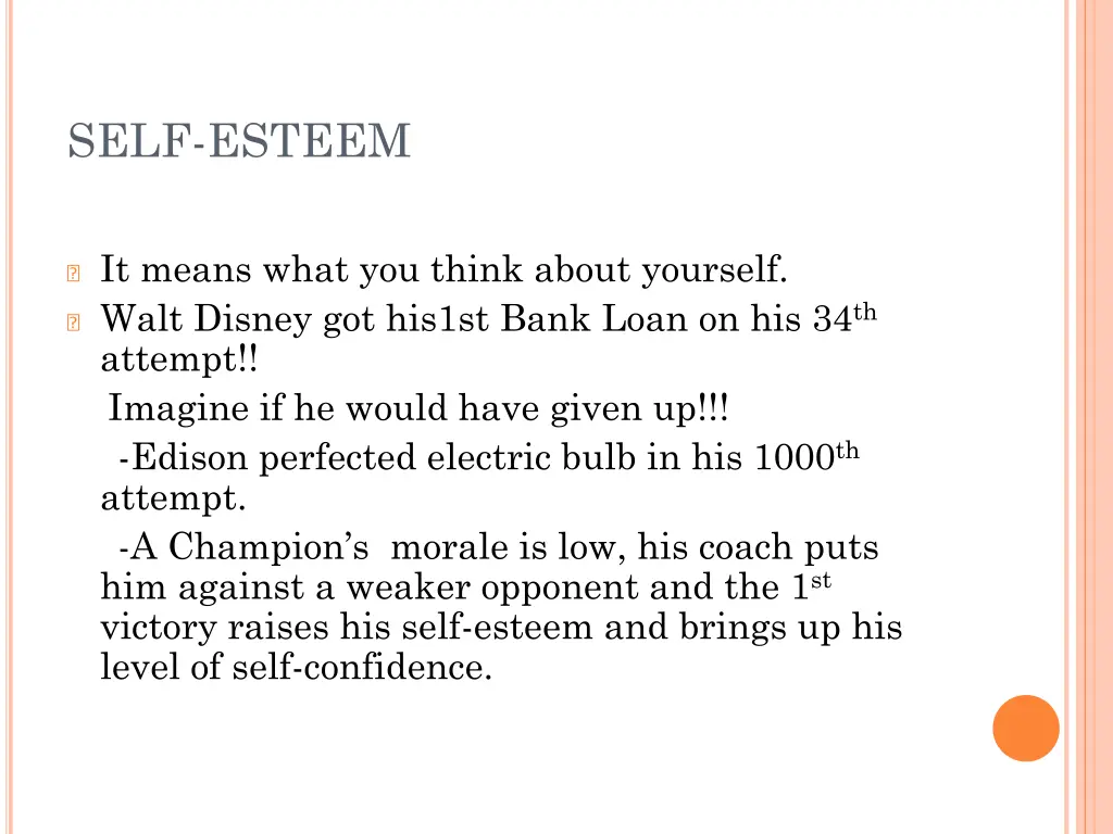 self esteem