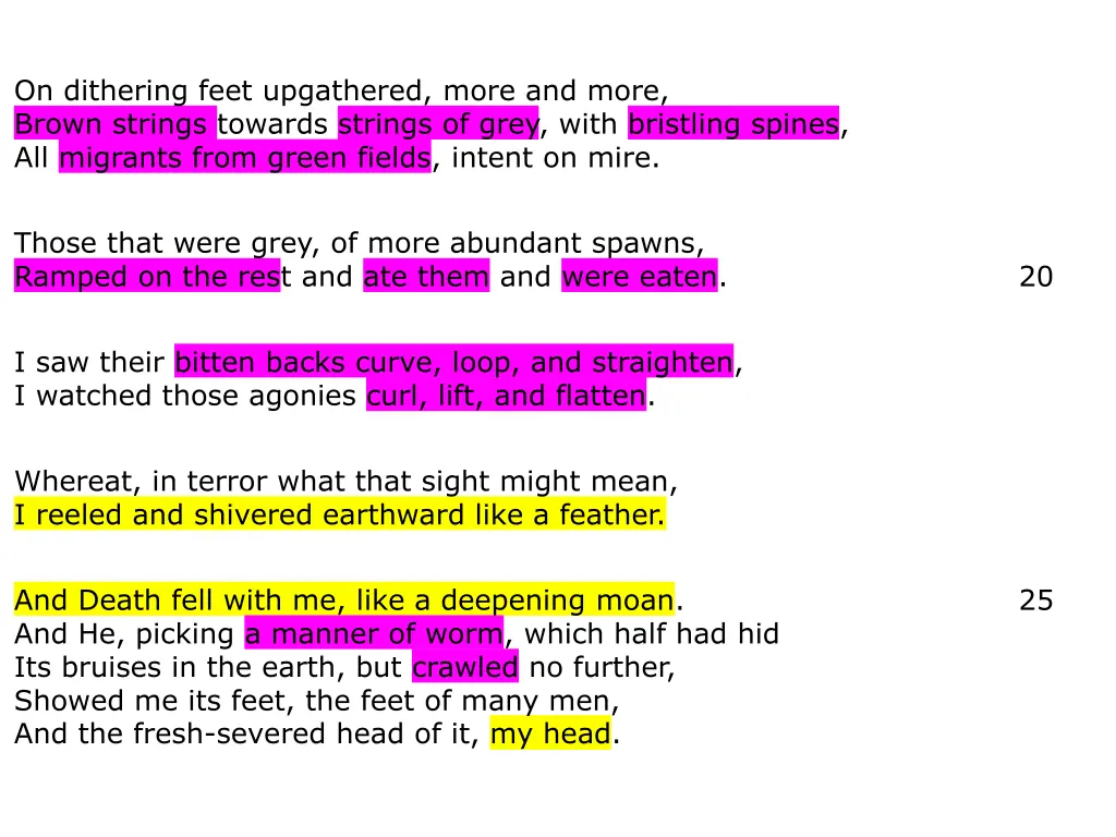 on dithering feet upgathered more and more brown