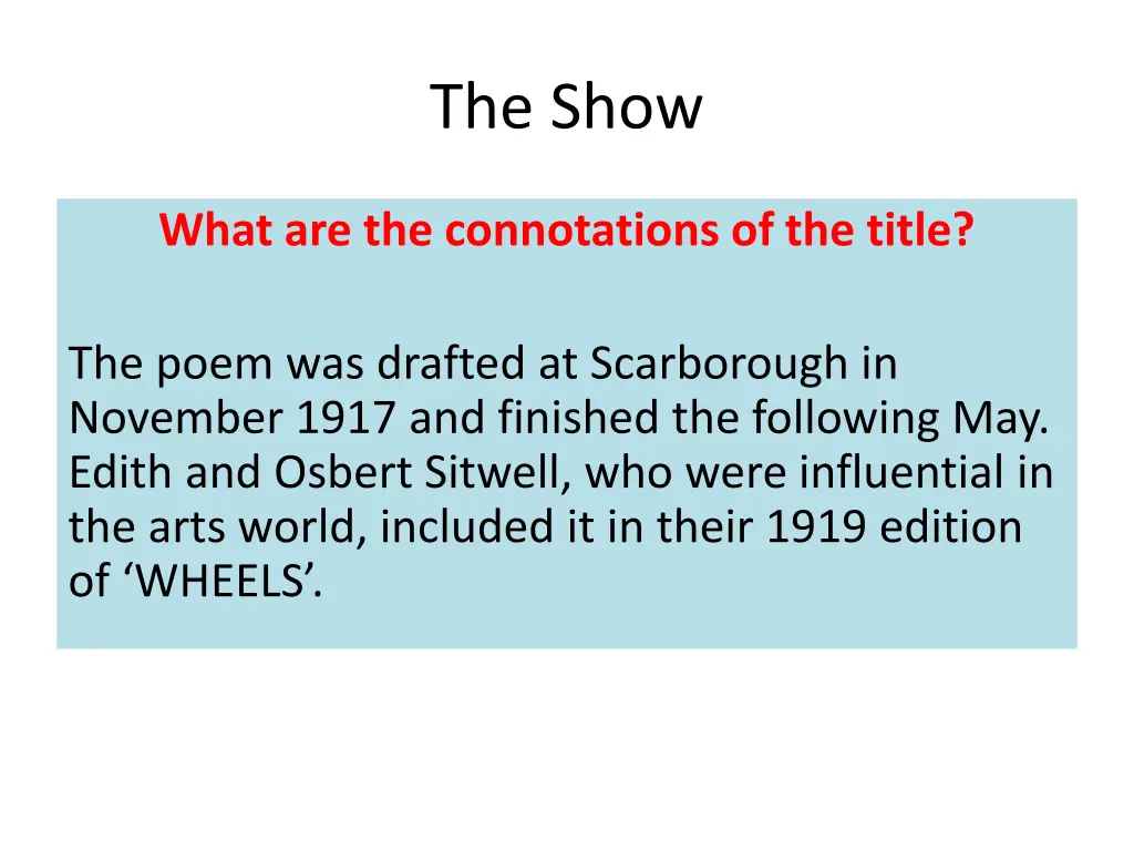the show 1