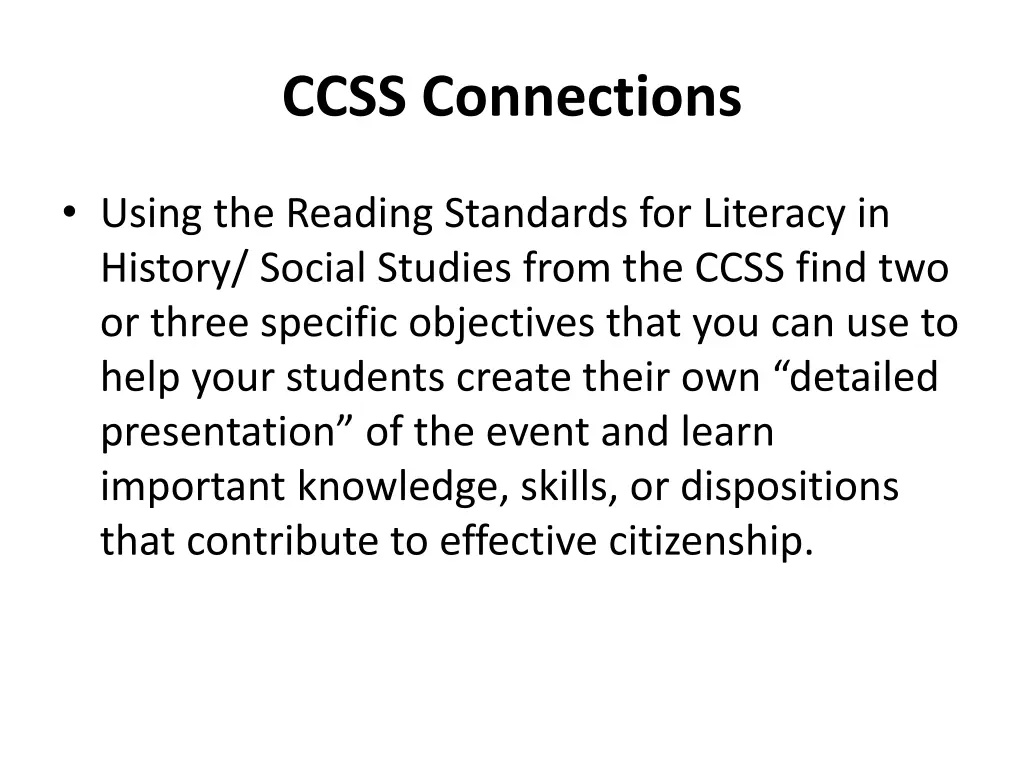 ccss connections