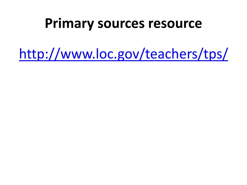 primary sources resource