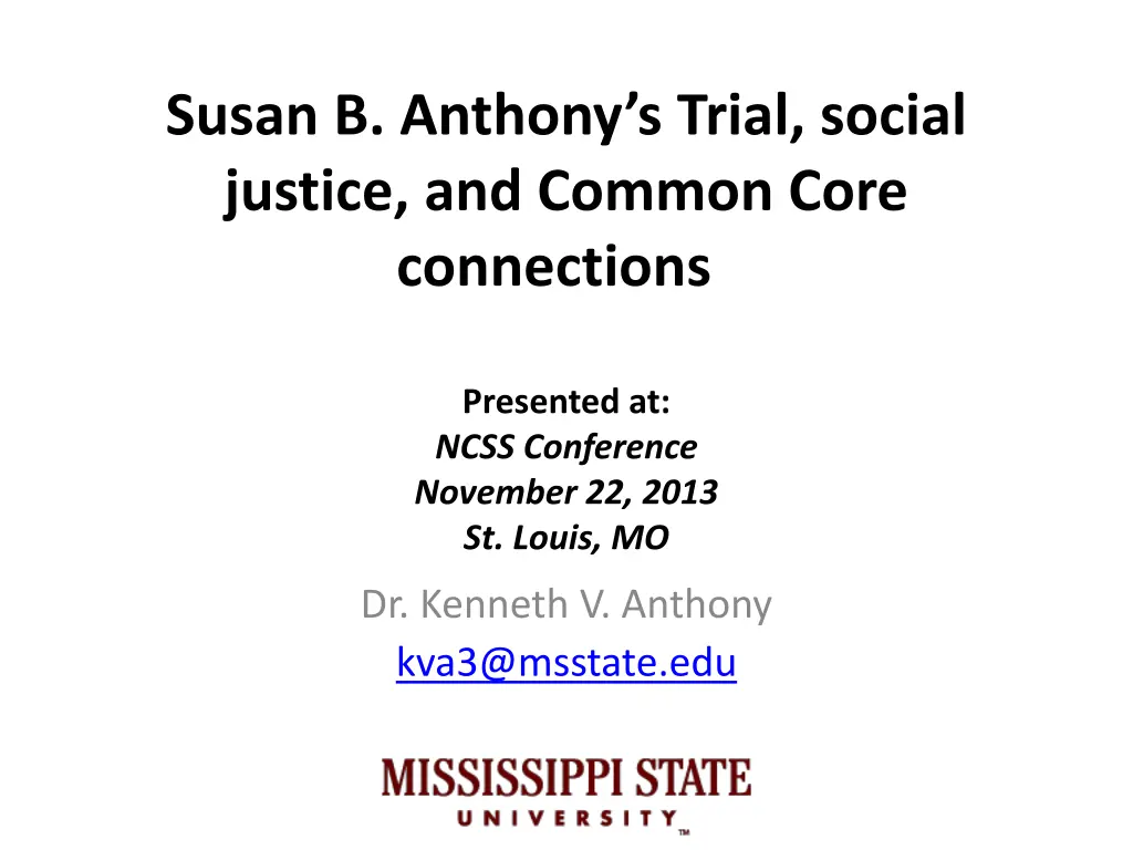 susan b anthony s trial social justice and common