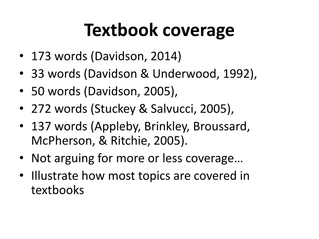 textbook coverage 1