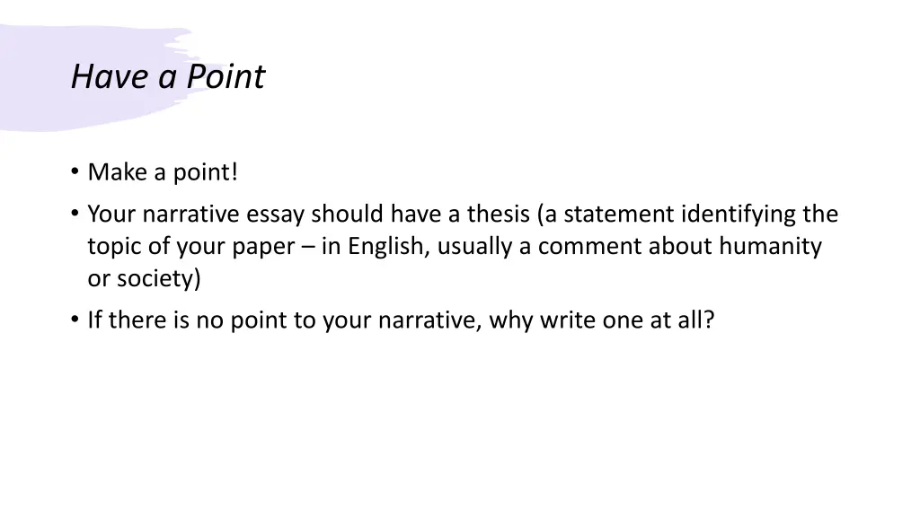 have a point