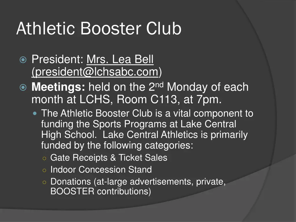 athletic booster club