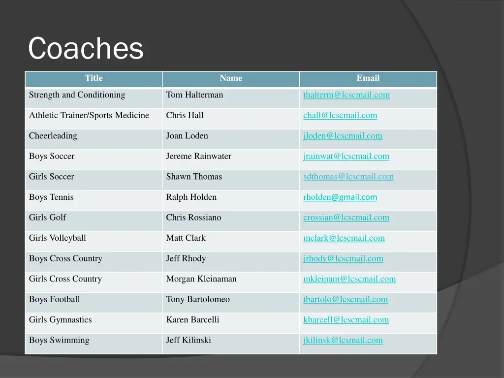 coaches