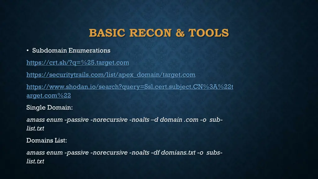 basic recon tools