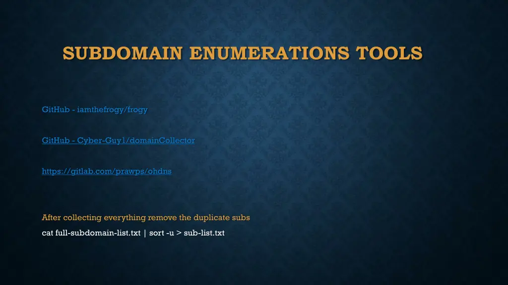 subdomain enumerations tools