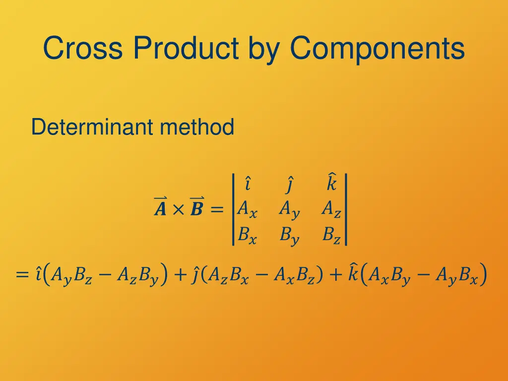 cross product by components