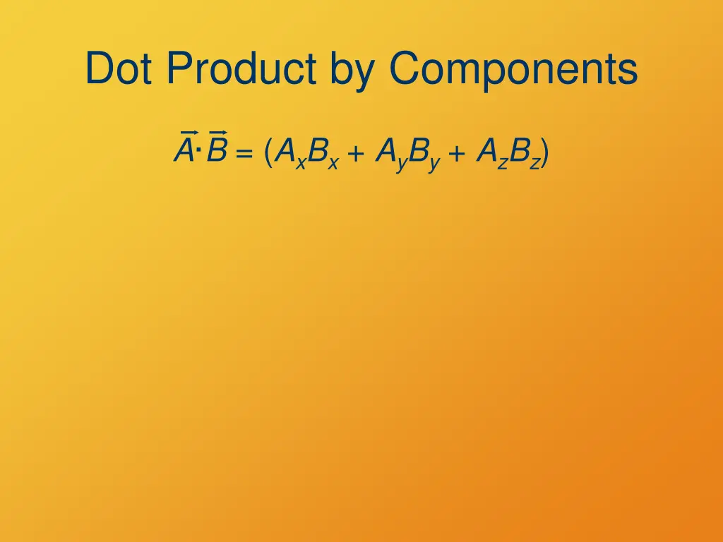 dot product by components