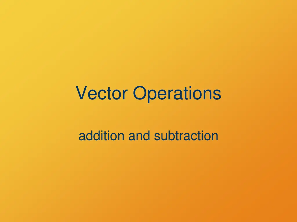 vector operations
