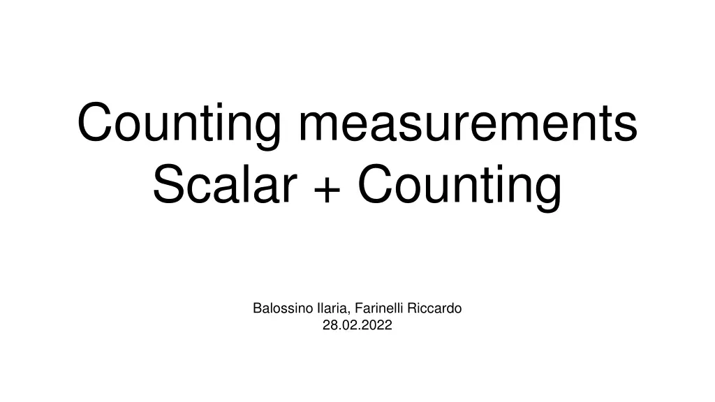 counting measurements scalar counting