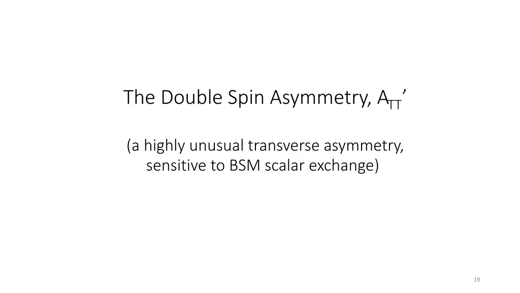 the double spin asymmetry a tt