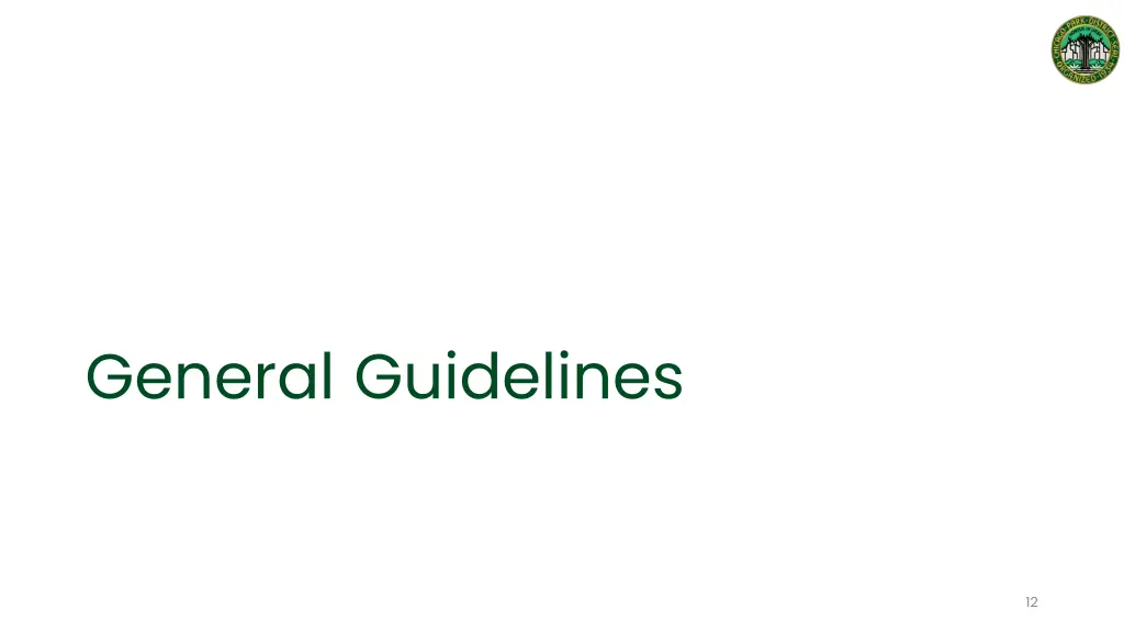 general guidelines