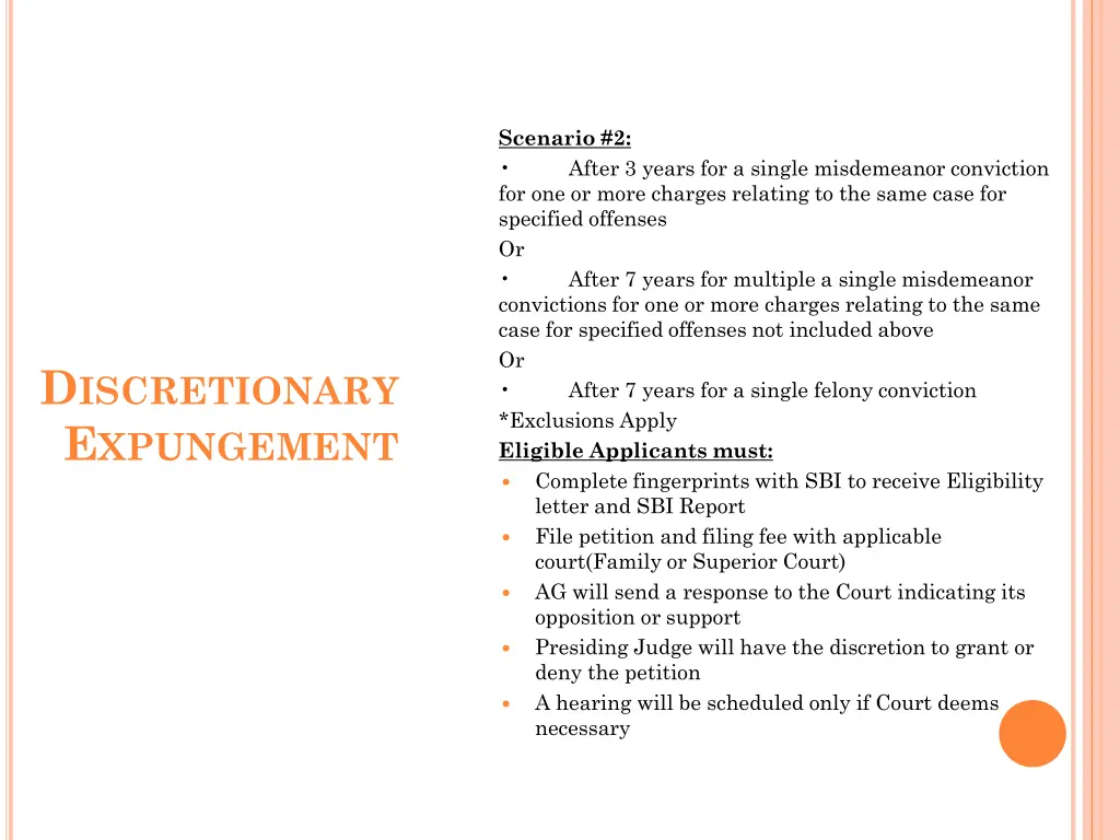 scenario 2 for one or more charges relating