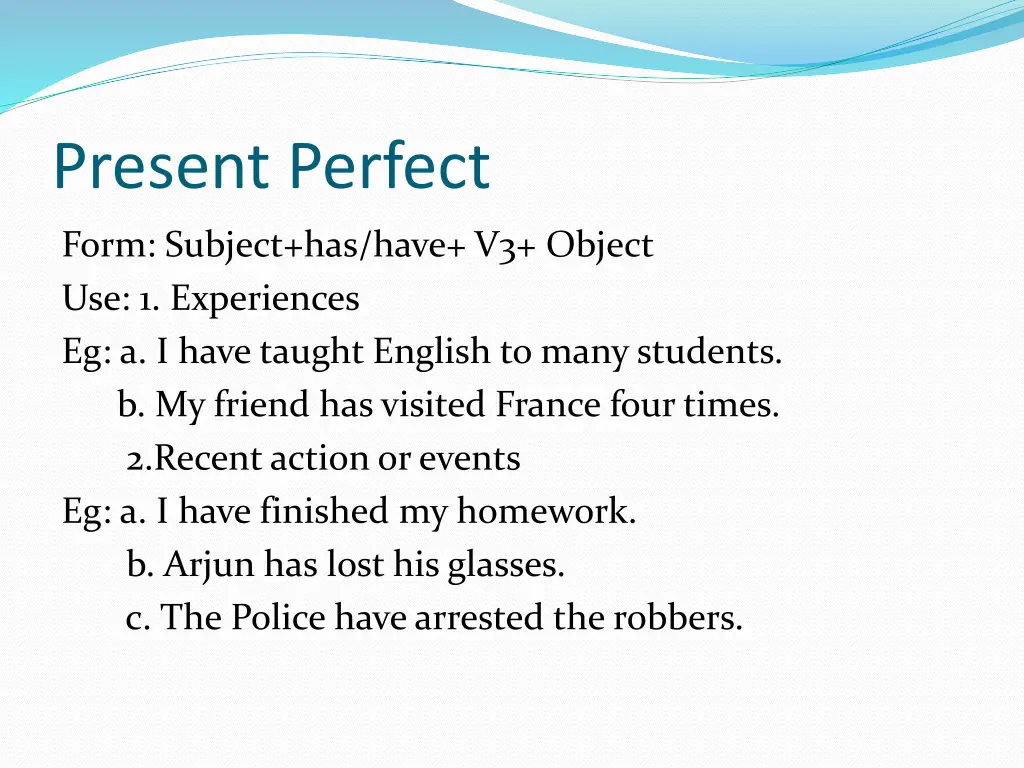 present perfect