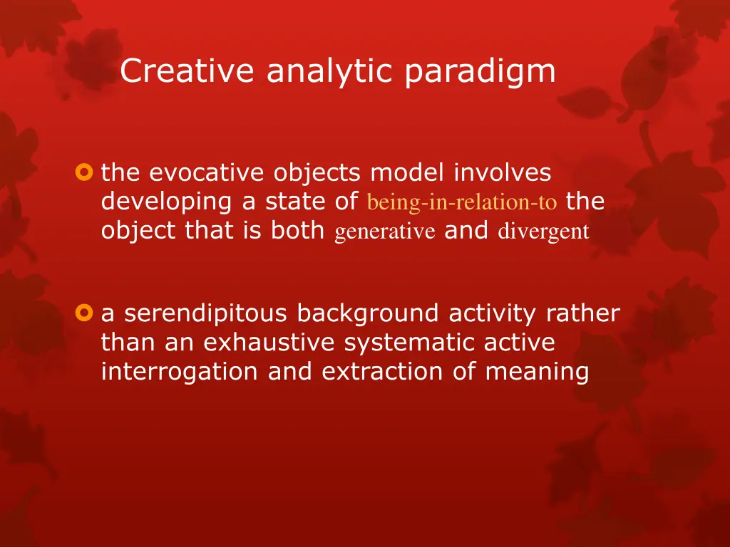creative analytic paradigm