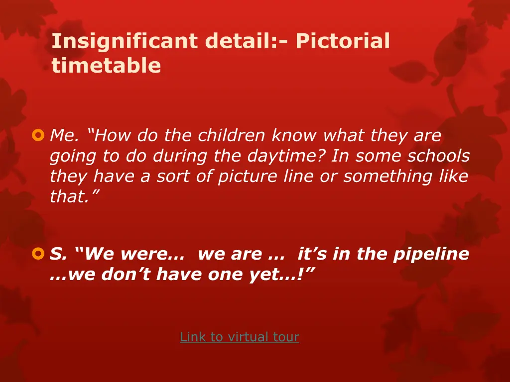 insignificant detail pictorial timetable