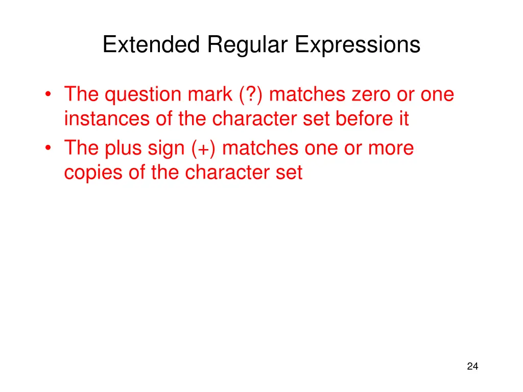 extended regular expressions 1