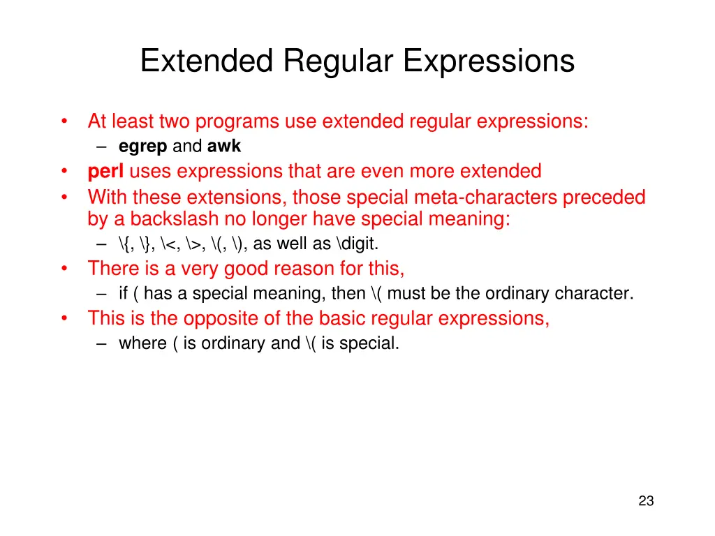 extended regular expressions
