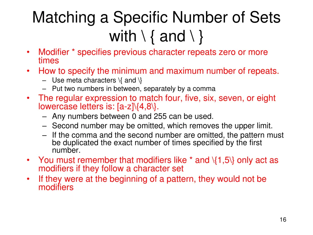 matching a specific number of sets with