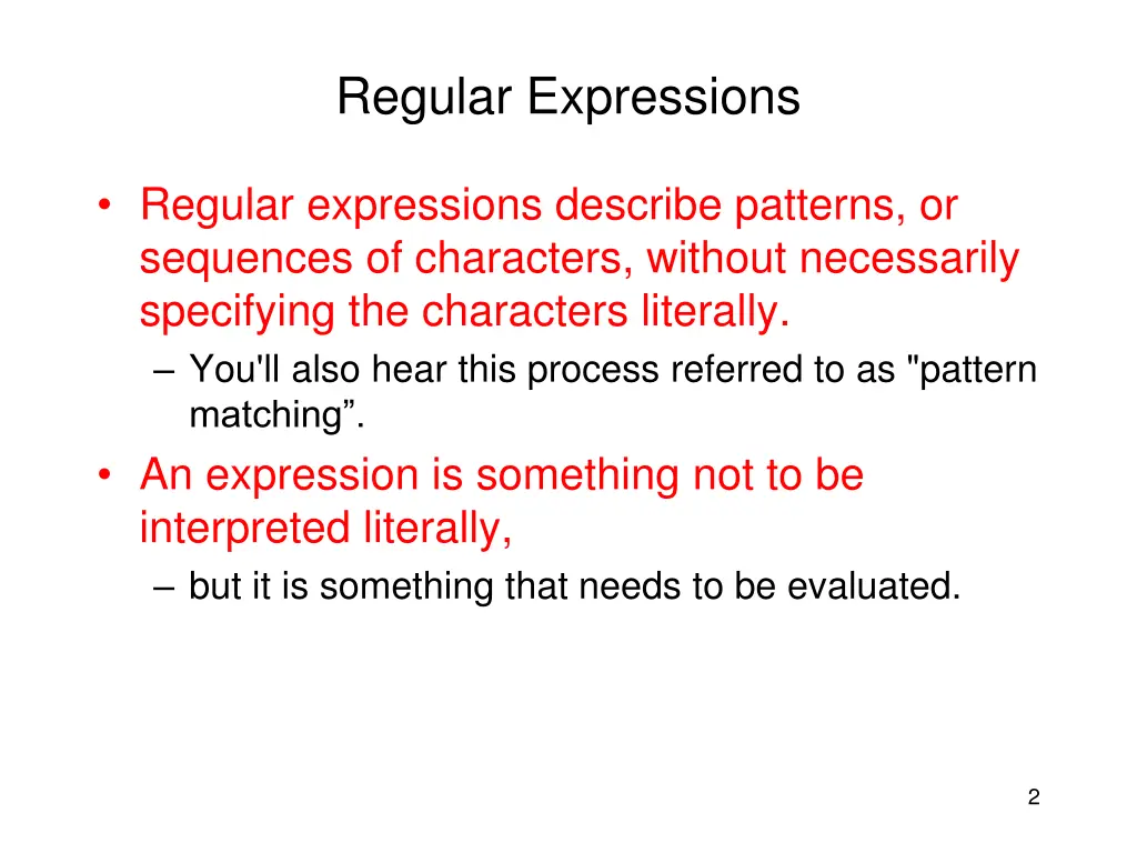 regular expressions 1