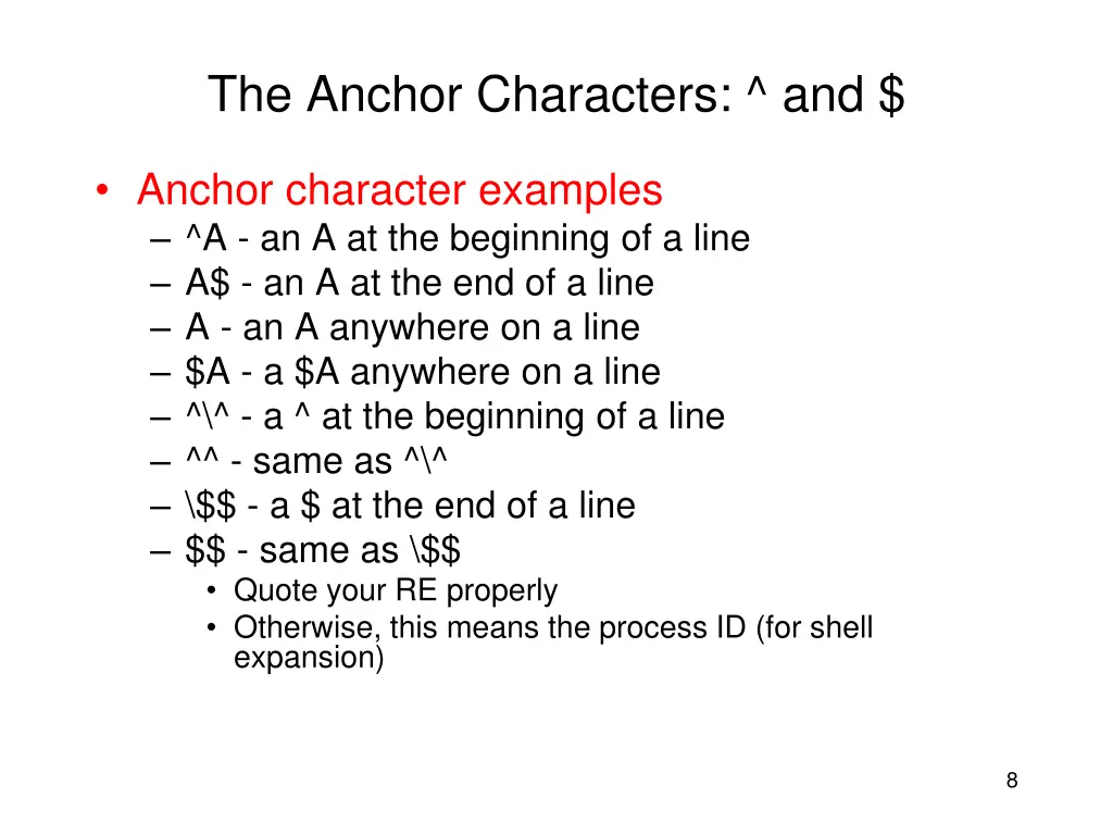 the anchor characters and 2