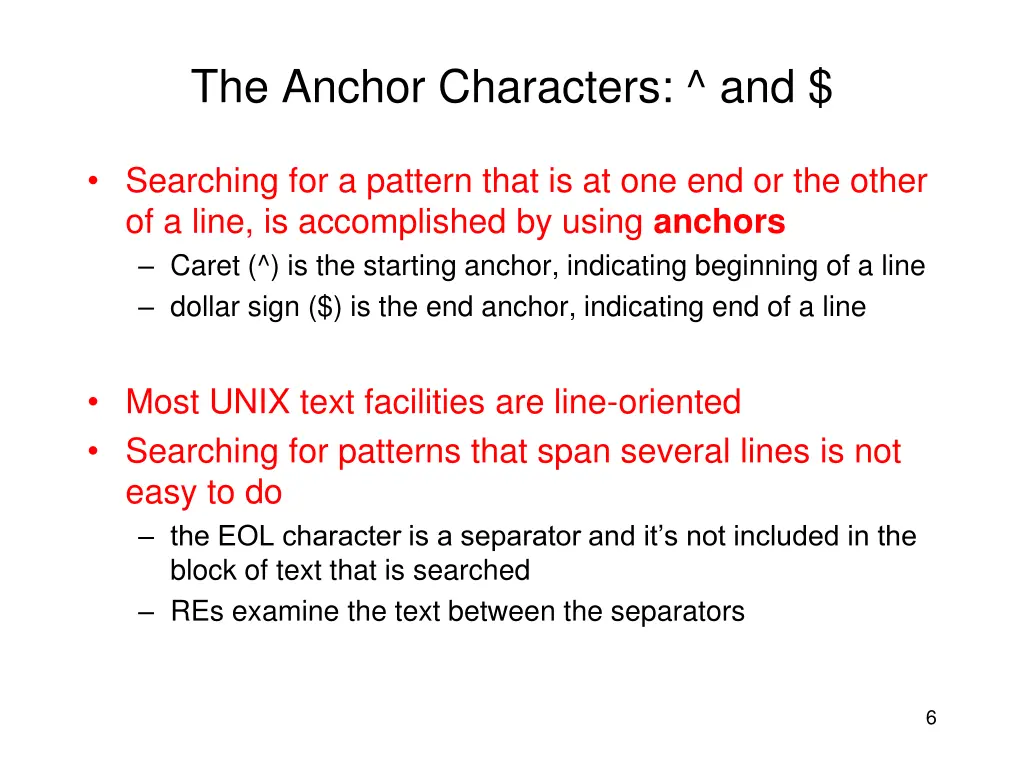 the anchor characters and