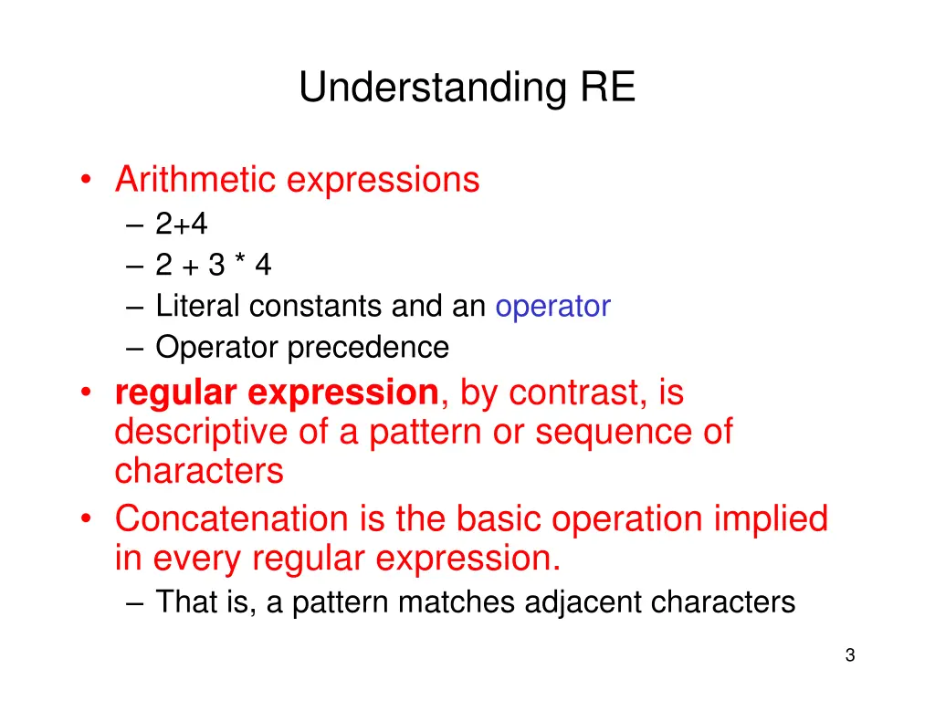 understanding re