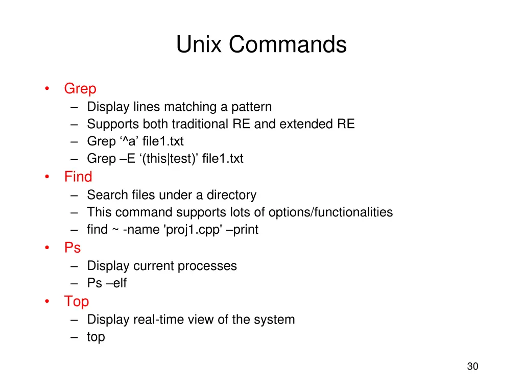 unix commands