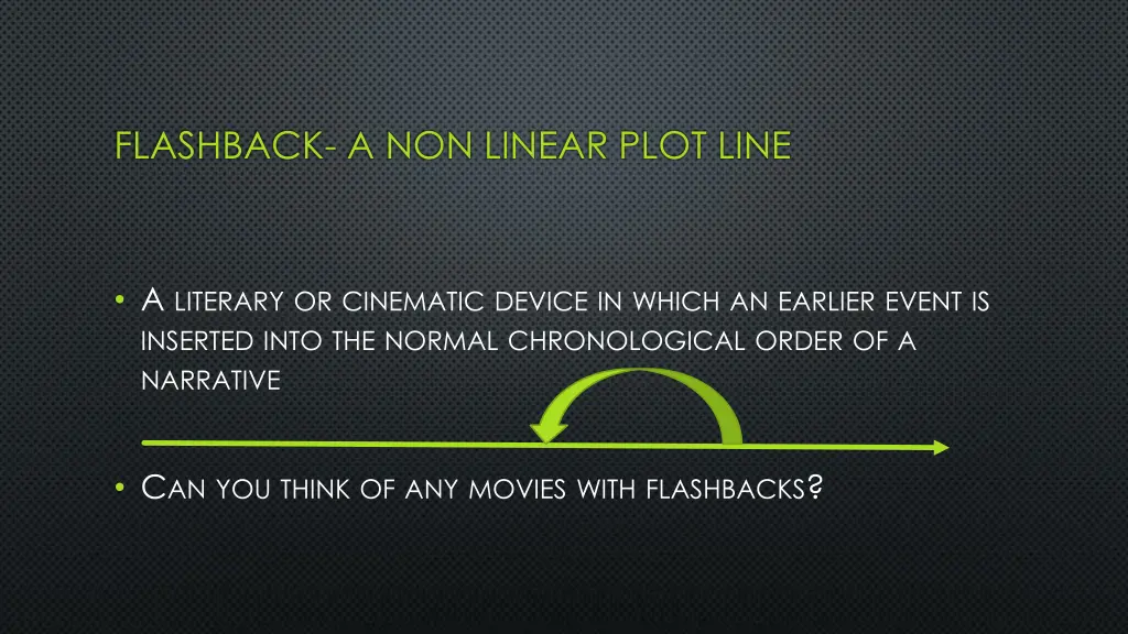 flashback a non linear plot line