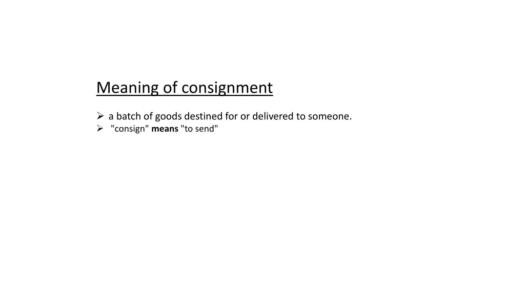 meaning of consignment