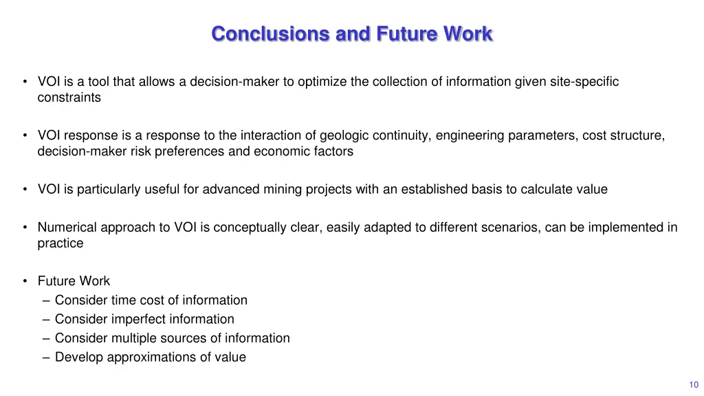 conclusions and future work