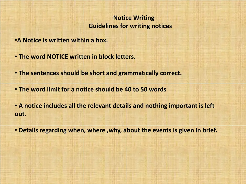 notice writing