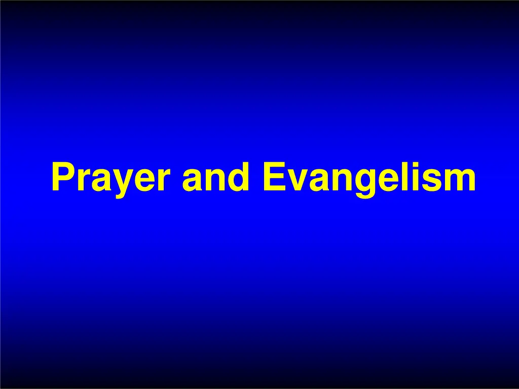 prayer and evangelism