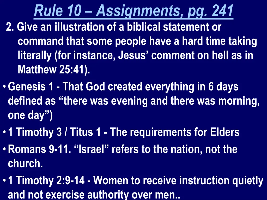rule 10 assignments pg 241 2 give an illustration