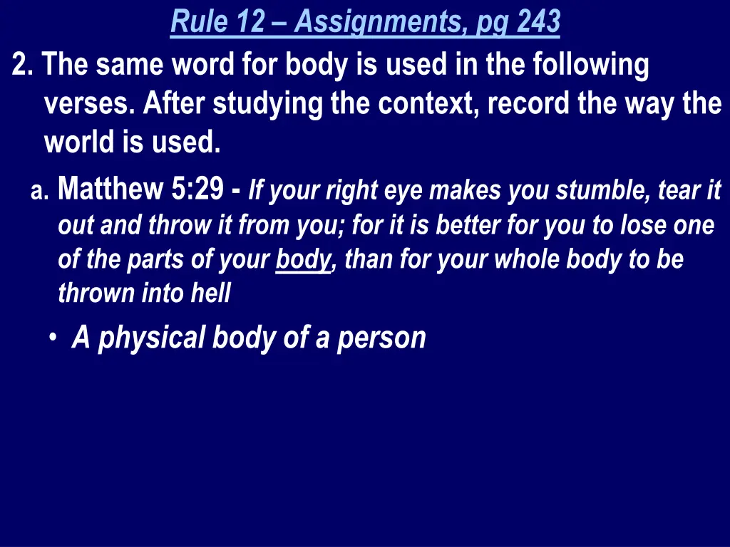 rule 12 assignments pg 243 2 the same word