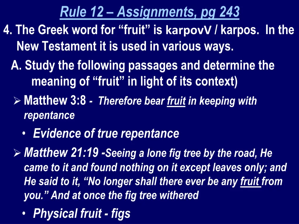 rule 12 assignments pg 243 4 the greek word